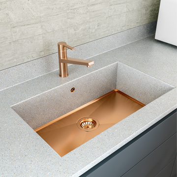 1810 Company Axixuno SOS Undermount 1 Bowl Copper Kitchen Sink