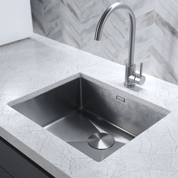 Rangemaster Spectra Stainless Steel Graphite Kitchen Sink 440 x 540mm - Single Bowl