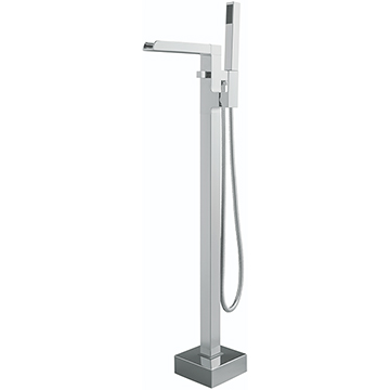 Lecico Victoria Floorstanding Waterfall Bath Shower Mixer Tap - Side Action Flat Handle