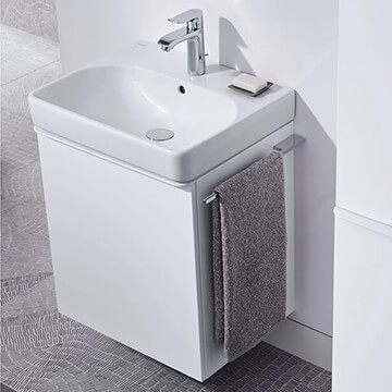 Geberit Smyle Square Wall Hung Contemporary Vanity Unit 536 x 617mm - Single Door