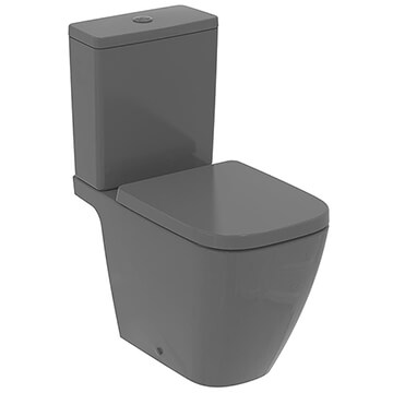 Ideal Standard I.Life-B Gloss Grey Washdown RimLS+ Close Coupled WC Pan with Seat and Cistern