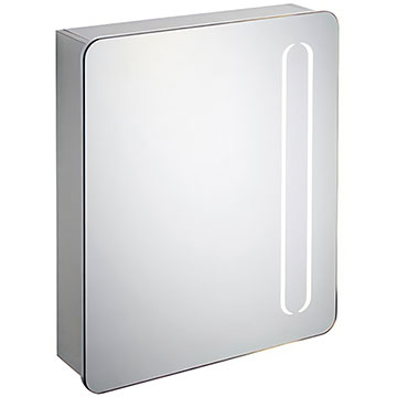 Ideal Standard Aluminium LED Mirror Cabinet with Shaver Socket 600 x 700mm - 1 Door