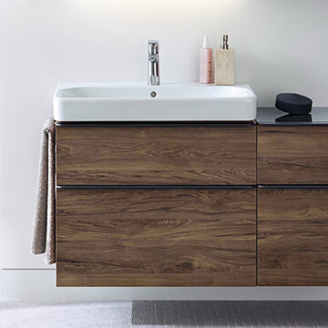 Geberit Smyle Square Two Drawer Wall Hung Vanity Unit with Integrated Handle