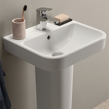 Ideal Standard I.Life-B 450mm Wide 1 Tap Hole Wall Hung Handrinse Basin with Full Pedestal