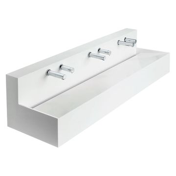 Armitage Shanks Silhouette 1800mm 3 Person Washtrough With Upstand and Waste