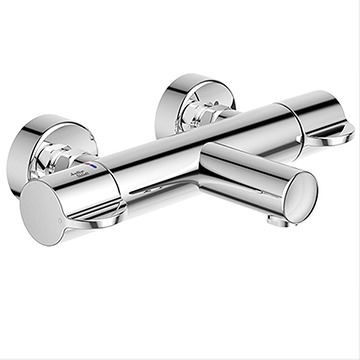 Armitage Shanks Contour 21+ Thermostatic Chrome Bath Filler Tap - Short Lever Handles - Image