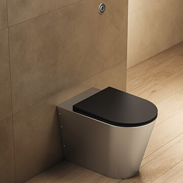 Armitage Shanks Perth-2 Stainless Steel Floor-Standing Back to Wall WC Pan with Seat
