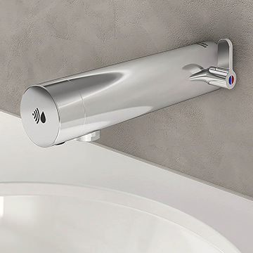 Armitage Shanks Sensorflow-E Infrared Basin Mixer Tap with Temperature Control - Wall Mounted