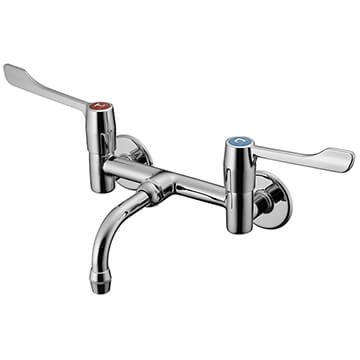 Armitage Shanks Markwik Chrome Kitchen Sink Mixer Tap with Curved Spout - Extended Lever Handles