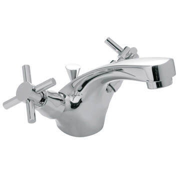 Vado Vecta Monobloc Traditional Basin Mixer Tap with Pop-up Waste - Crosshead Handles