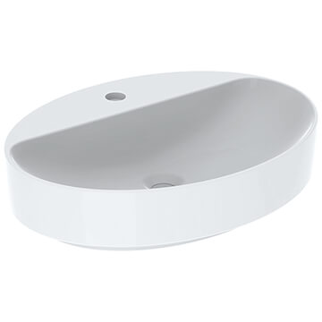 Geberit VariForm 1 Tap Hole Oval Lay-On Countertop Washbasin - 500.773.01.2