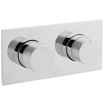 Vado Tablet Concealed Rectangular Thermostatic Chrome Shower Valve - 2 Controls