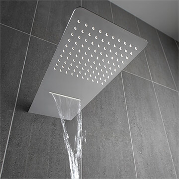 Vado Aquablade Slimline Rectangular Fixed Chrome Shower Head - 2 Modes