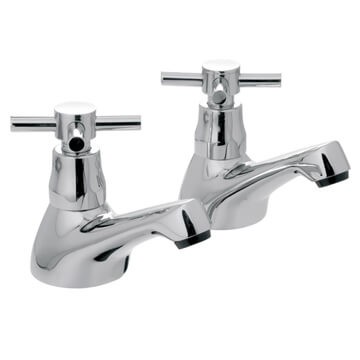 Vado Vecta Deck Mounted Chrome Bath Pillar Tap - Crosshead Handles