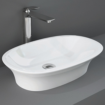 RAK Sensation Alpine White Oval Countertop Basin