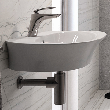 RAK Sensation Alpine White 1 Taphole Wall Hung Oval Basin