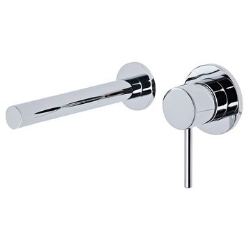 Tavistock Anthem 2 Hole Basin Mixer Tap with Straight Spout - Stick Handle - Wall Mounted