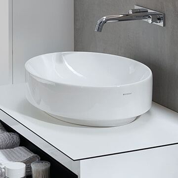 Geberit VariForm Oval Lay-On Countertop Washbasin - 500.771.01.2