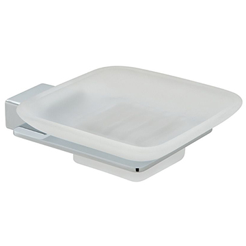 Vado Phase Frosted Glass Soap Dish with Chrome Holder