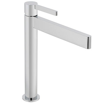 Vado Individual Edit Tall Basin Mixer Tap with Long Slim Spout - Stick Handle - Deck Mounted