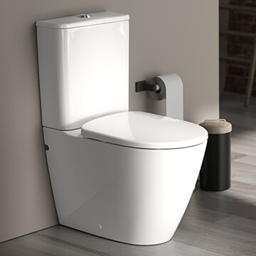 Geberit Smyle Floorstanding Close-Coupled Rimless Toilet Pack with Cistern and Soft Close Seat