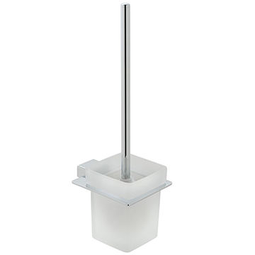 Vado Phase Chrome Toilet Brush And Frosted Glass Holder