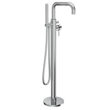 Tavistock Anthem Floorstanding Bath Mixer Tap with Shower Handset and Hose - Side Action Stick Handle