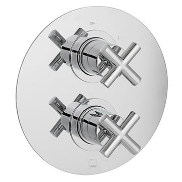 Vado Elements Concealed Thermostatic Chrome Shower Valve - 3 Outlet - 2 Controls