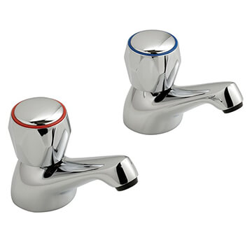 Vado Astra Contemporary Chrome Finish Bath Pillar Taps - Deck Mounted