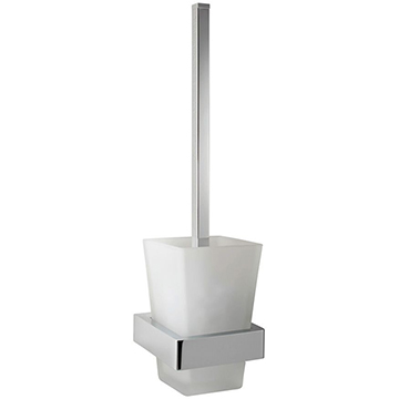 Vado Shama Chrome Toilet Brush And Frosted Glass Holder