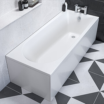 Joseph Miles Brent Single Ended 1700 x 700mm 2 Tap-Hole Bath
