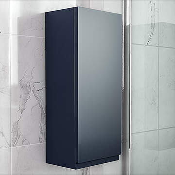 Joseph Miles Sadler Matt Indigo Blue Wall-Hung Tall Storage Unit 870mm High - Single Door