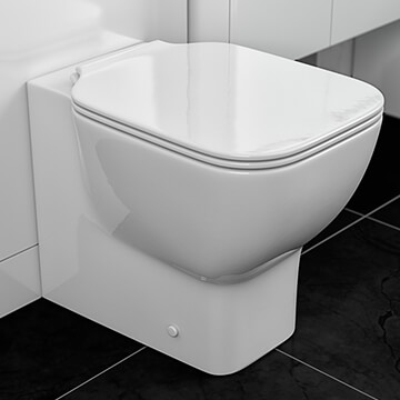 Joseph Miles Harno Back To Wall White WC Pan with Soft Close Seat - 365 x 535mm - Image
