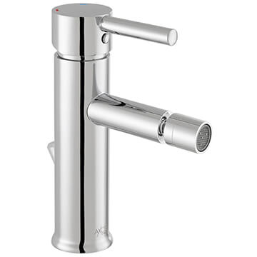 Vado Nuri Contemporary Chrome Mono Bidet Mixer Tap with Pop-Up Waste - Stick Handles