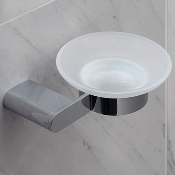 Vado Photon Frosted Glass Soap Dish With Chrome Holder
