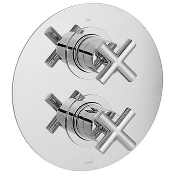 Vado DX Elements 2 Handle Concealed Round Thermostatic Shower Valve - ELE-148D-C/P