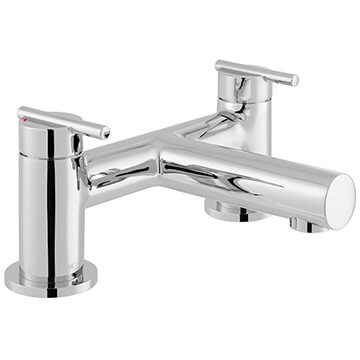 Vado Nuri Chrome Bridge Bath Mixer Tap with Long Spout - Stick Handles