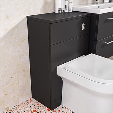 Joseph Miles Lanza Contemporary Anthracite Back-To-Wall WC Unit - 500 x 810mm