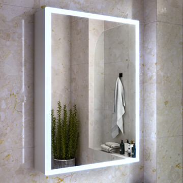 QS Basics AngleX 500 x 700mm Single Door LED Mirror Cabinet