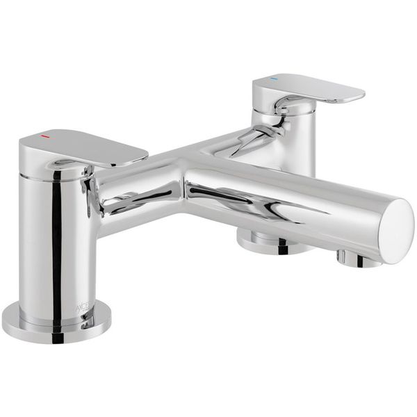 Vado Axces Vala Chrome Bath Shower Mixer Tap - Flat Lever Handle - Deck Mounted