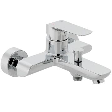Vado Axces Vala Contemporary Chrome Bath Shower Mixer Tap with Diverter - Flat Lever Handle