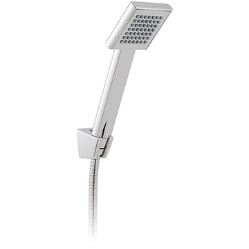 Vado Axces Bokx Square Chrome Mini Shower Handset with Hose and Wall Bracket - Single Mode