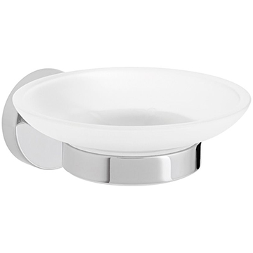 Vado Axces Sirkel Frosted Glass Soap Dish with Chrome Holder