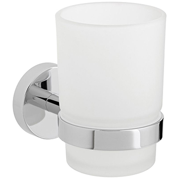 Vado Axces Sirkel Frosted Glass Tumbler and Chrome Holder