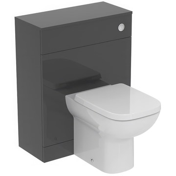 Ideal Standard Eurovit+ Back-To-Wall Mid Grey WC Unit with Concealed Cistern - 650 x 825mm