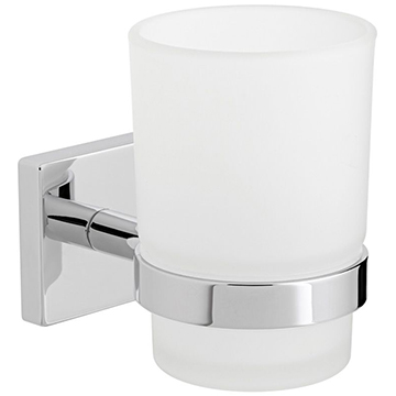 Vado Axces Bokx Frosted Glass Tumbler and Chrome Holder