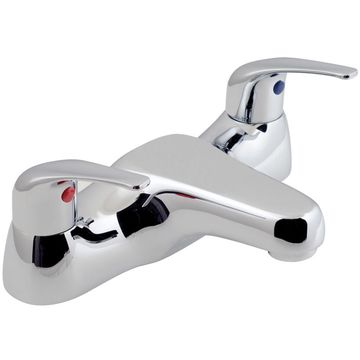 Vado Axces Matrix Chrome Bath Shower Mixer Tap - Curved Handle - Deck Mounted
