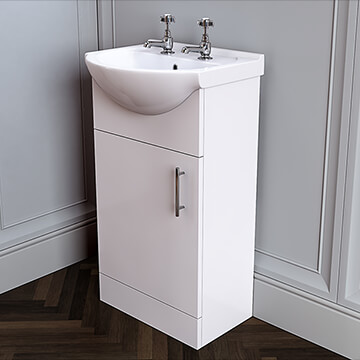 Joseph Miles Idina Floorstanding Cloakroom Vanity Unit with Basin 450 x 855mm - Single Door