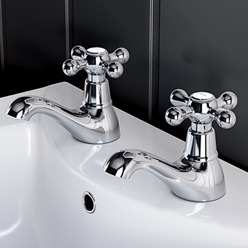 Joseph Miles Dottie Pair Of Deck Mounted Chrome Basin Pillar Taps