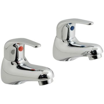 Vado Axces Matrix Contemporary Pair of Chrome Bath Taps - Curved Handle